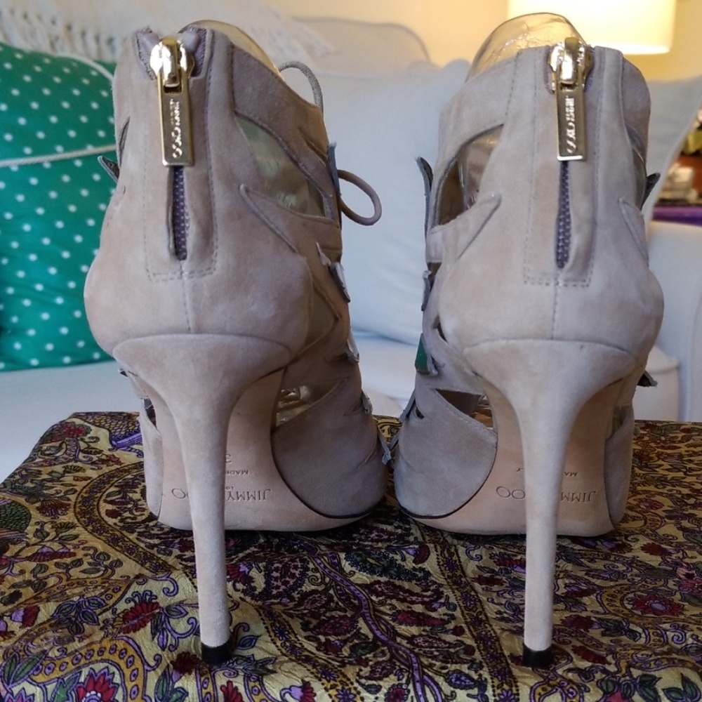 Jimmy Choo Keena Nude Mix Lace-Up Sandals NWT: FINAL SALE PRICE - Picture 4 of 8